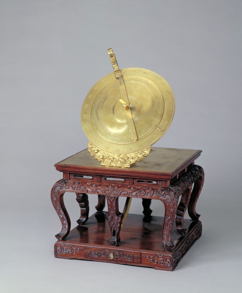 铜镀金方月晷仪